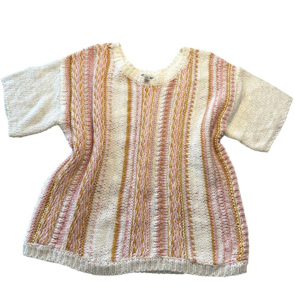 Versona Women's Multicolor Round Neck short Sleeve Casual Sweater Size M